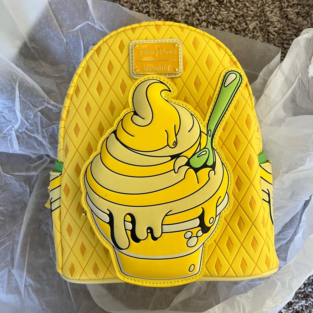Disney Parks Loungefly 2024 Disney Eats Pineapple Swirl Dole Whip Backpack NEW